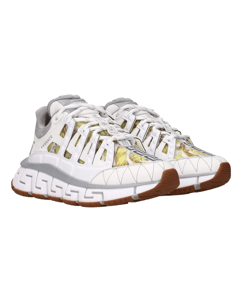 Versace Women's White Leather Athletic Sneakers White