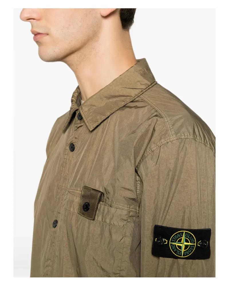 Stone Island Crinkled Polyamide Jacket — Green Green