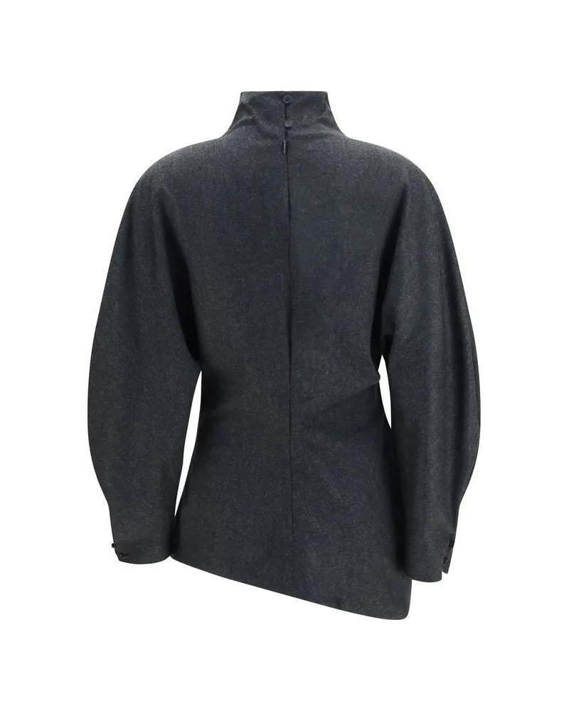KHAITE Harlow Blouse — Gray Gray
