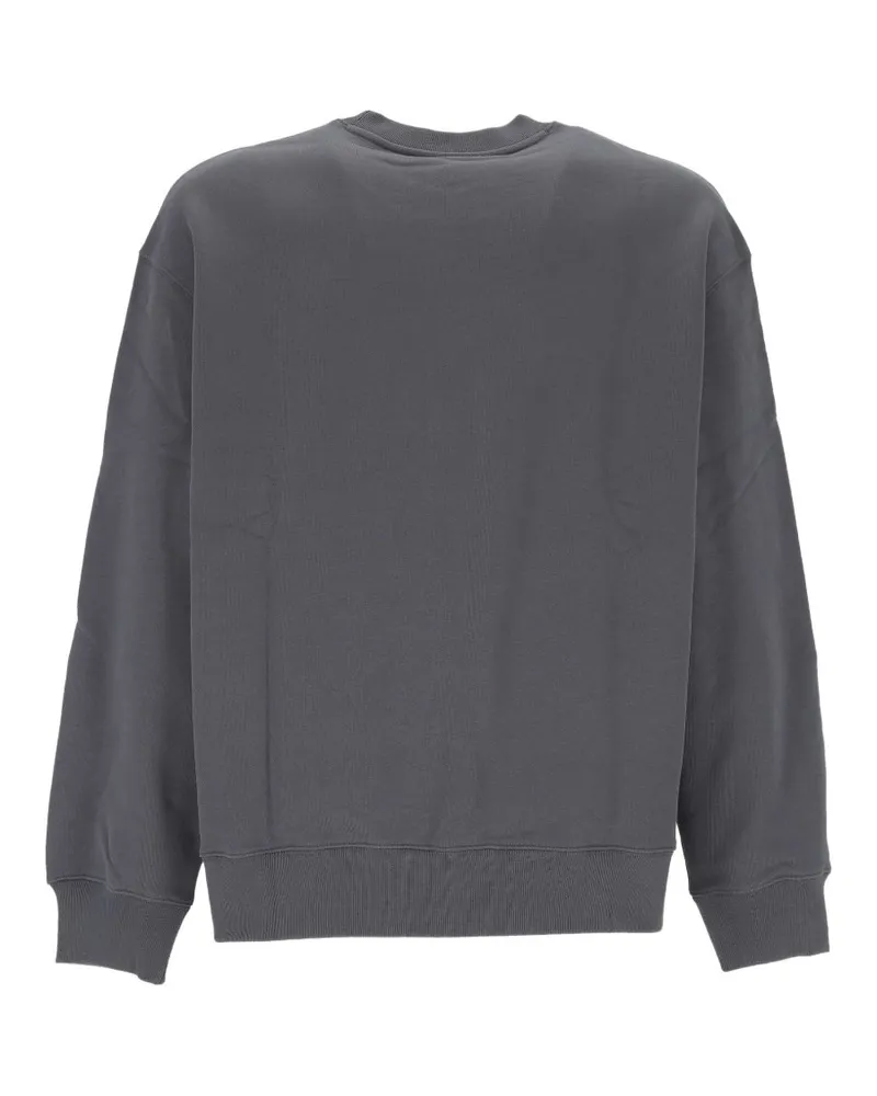 Kitsuné Fox-Embroidered Cotton Fleece Sweatshirt — Dark Grey Dark