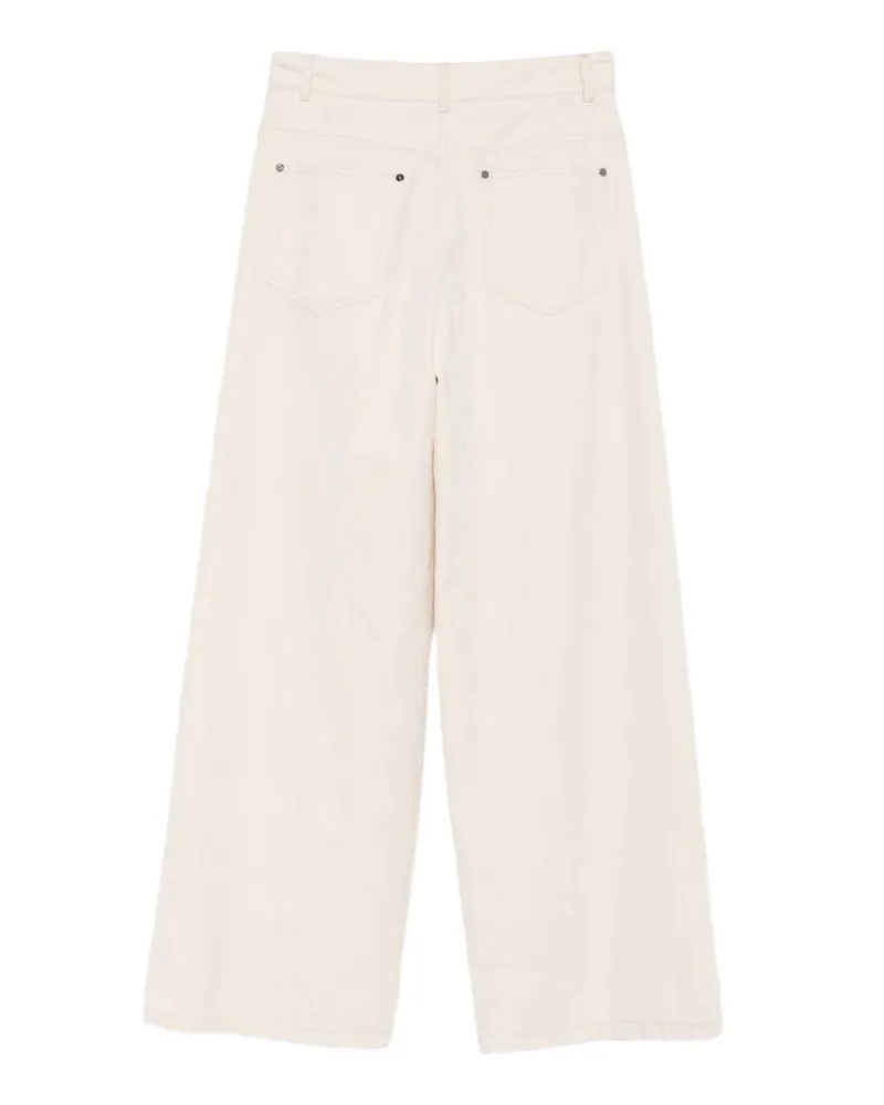forte_forte Wide-Leg Denim Jeans — Ivory Ivory