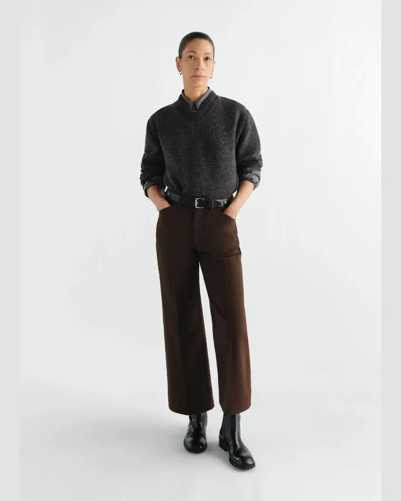 Christophe Lemaire Women's Pantalon 5 Poches Évasé Brown Trousers Brown