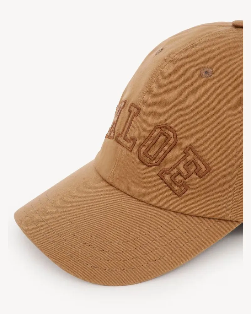 Chloé CH26AHC04CTN Embroidered Logo Baseball Cap — Tan Tan