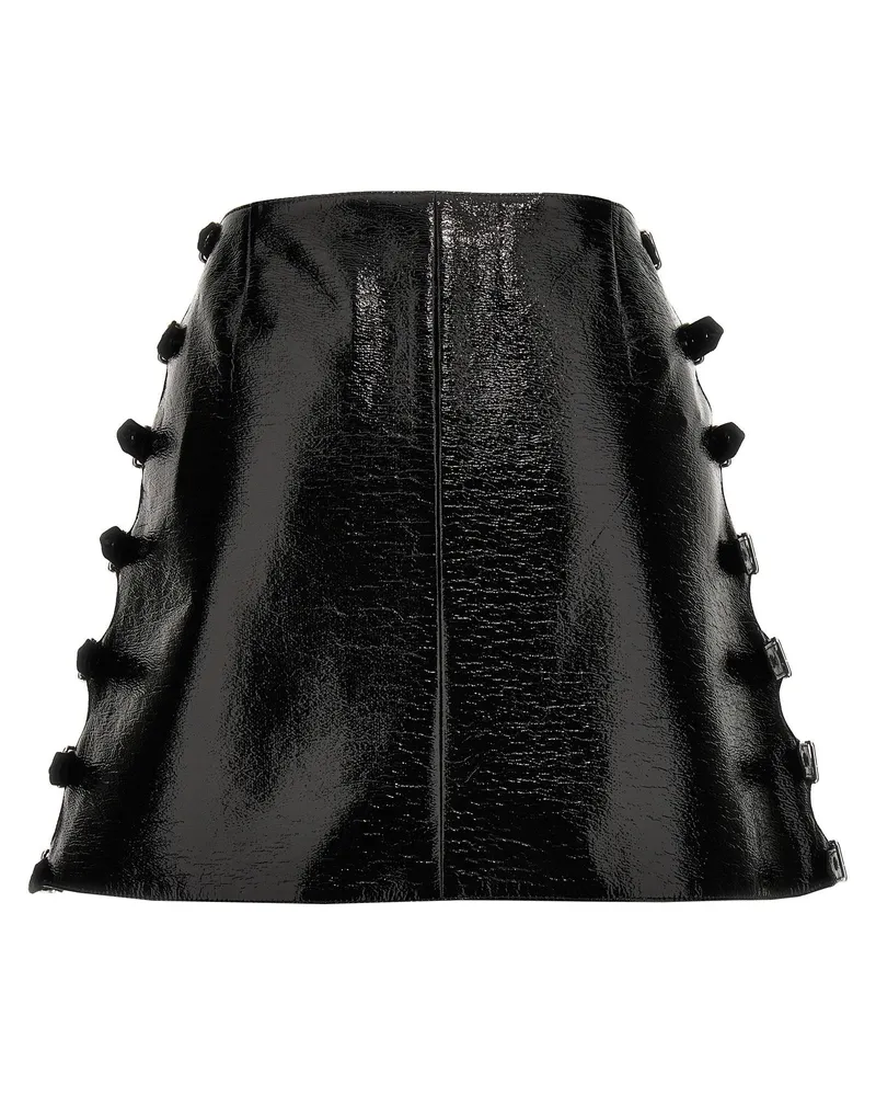 Courrèges Vinyl Miniskirt — Black Black