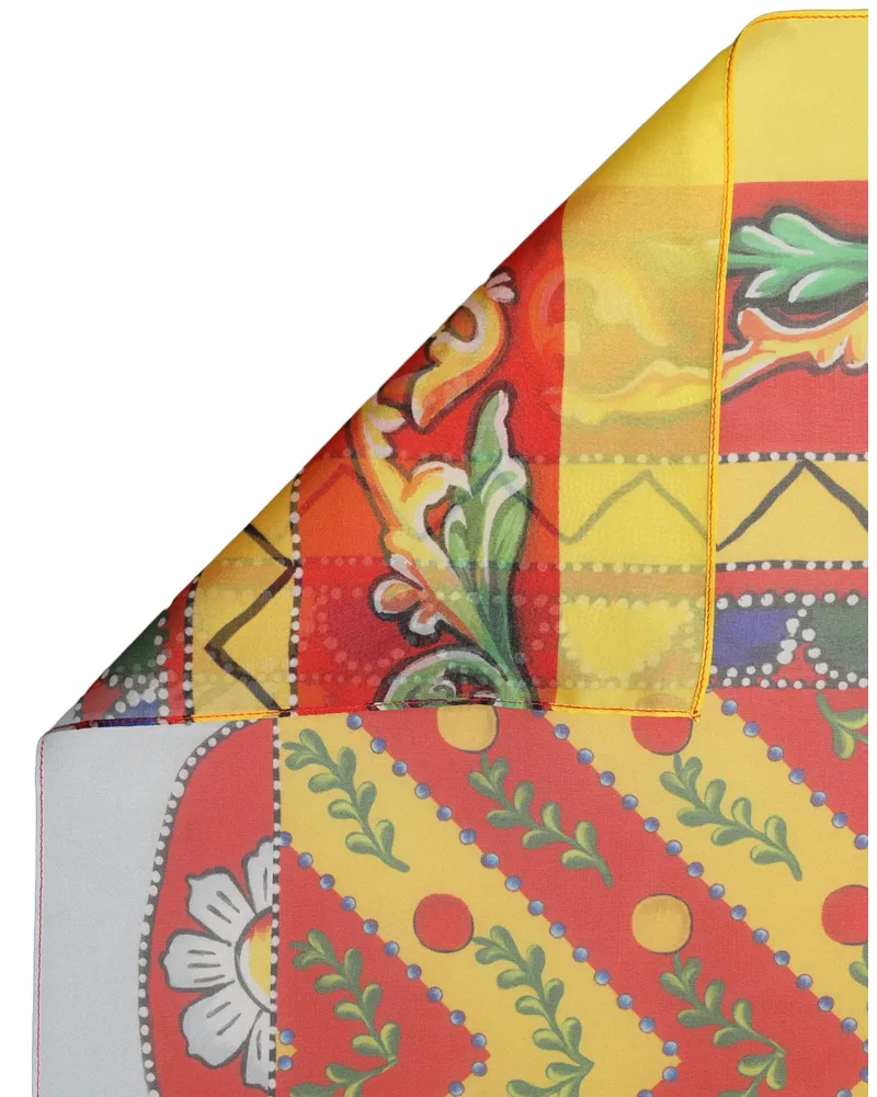 Dolce & Gabbana Silk Printed Foulard Scarf — Multicolor Multicolor