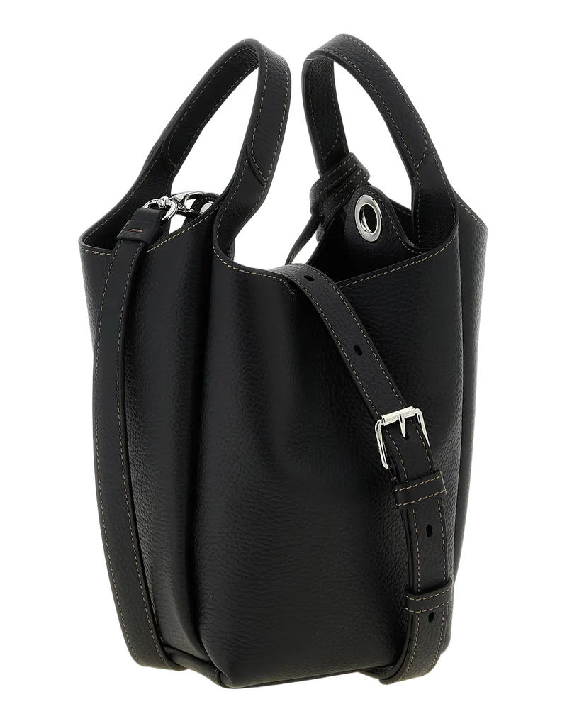 TOD'S Women's T Timeless Bucket Bag Black Calfskin Leather Black