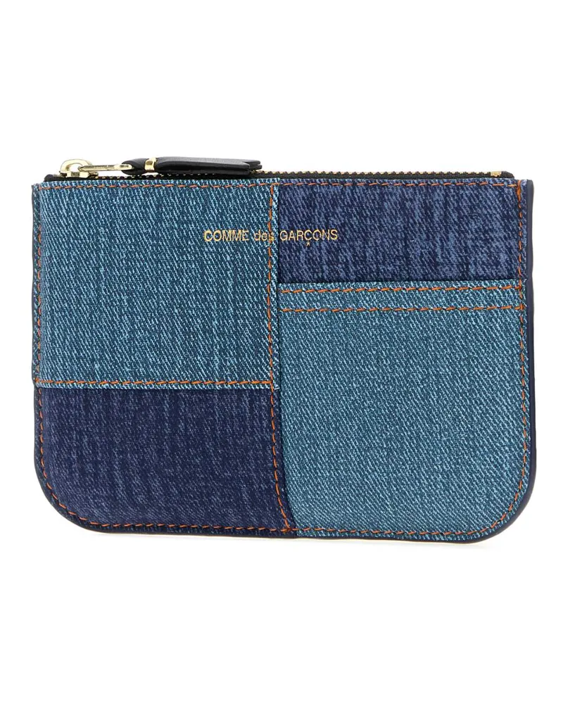 Comme des Garçons Men's Two-Tone Denim Coin Purse Bluedenim Portafogli Wallet Blue