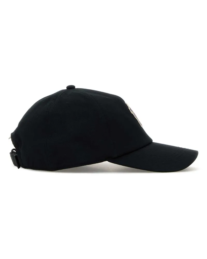 Moncler Men's Black Cotton Baseball Cap 999 Base Fabric: Cappelli Hat Black