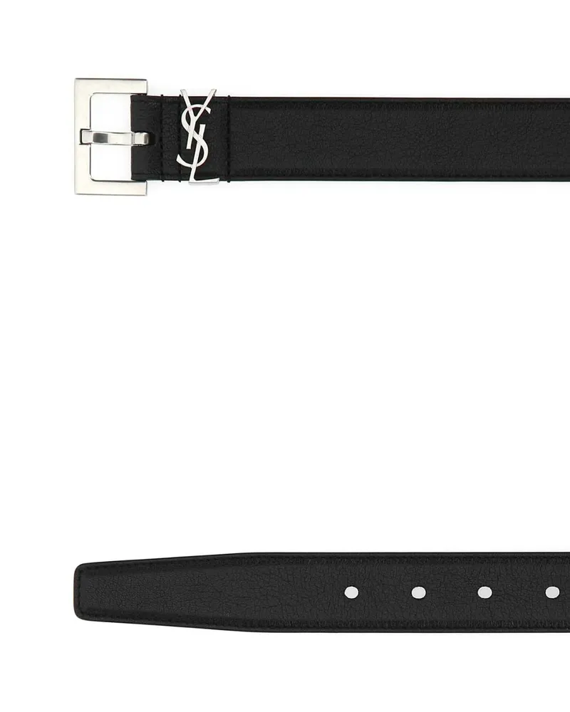 Saint Laurent Men's Ysl Cintura Nero Leather Cinture Belt Black