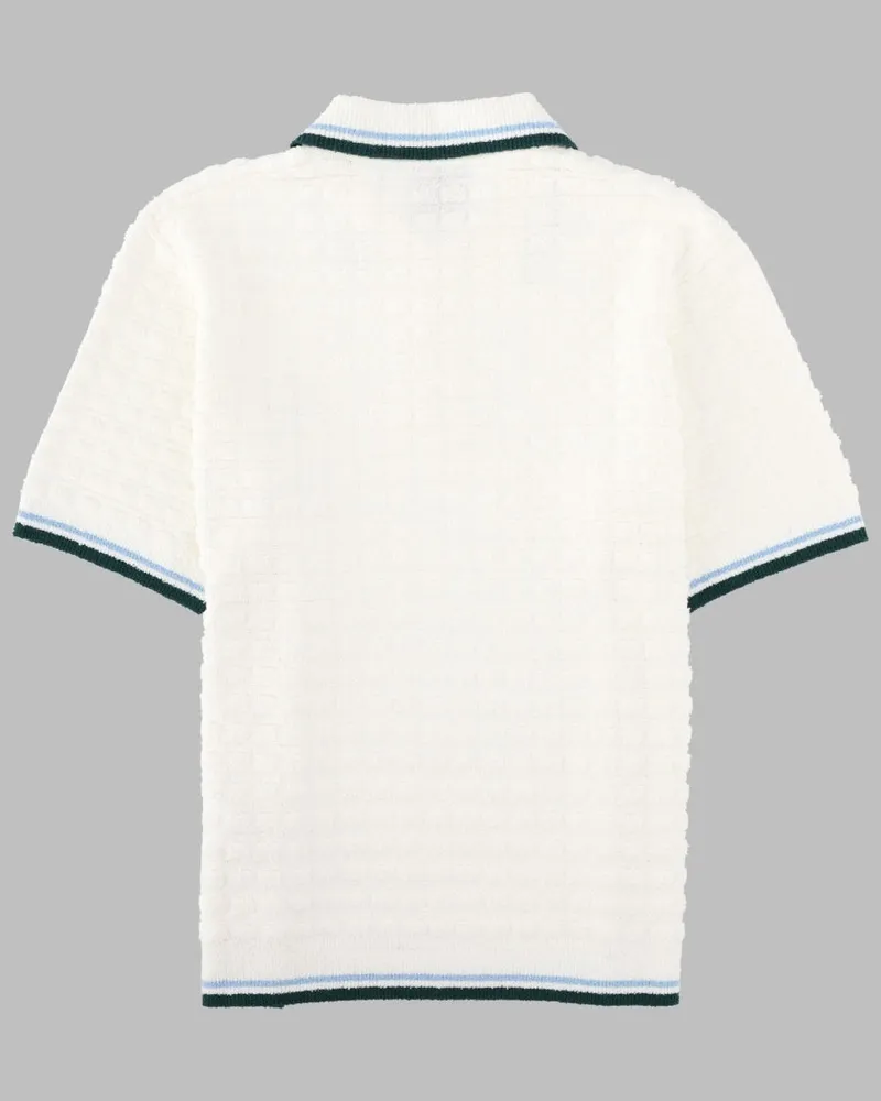 Casablanca Paris Bouclé Cotton-Nylon Polo Shirt — White White