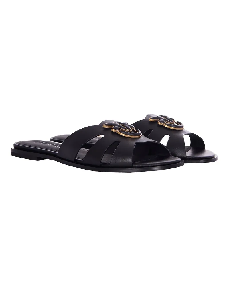 Pinko Women's Slippers Milly Black-Antique Gold Black/antique Flat Shoes Black