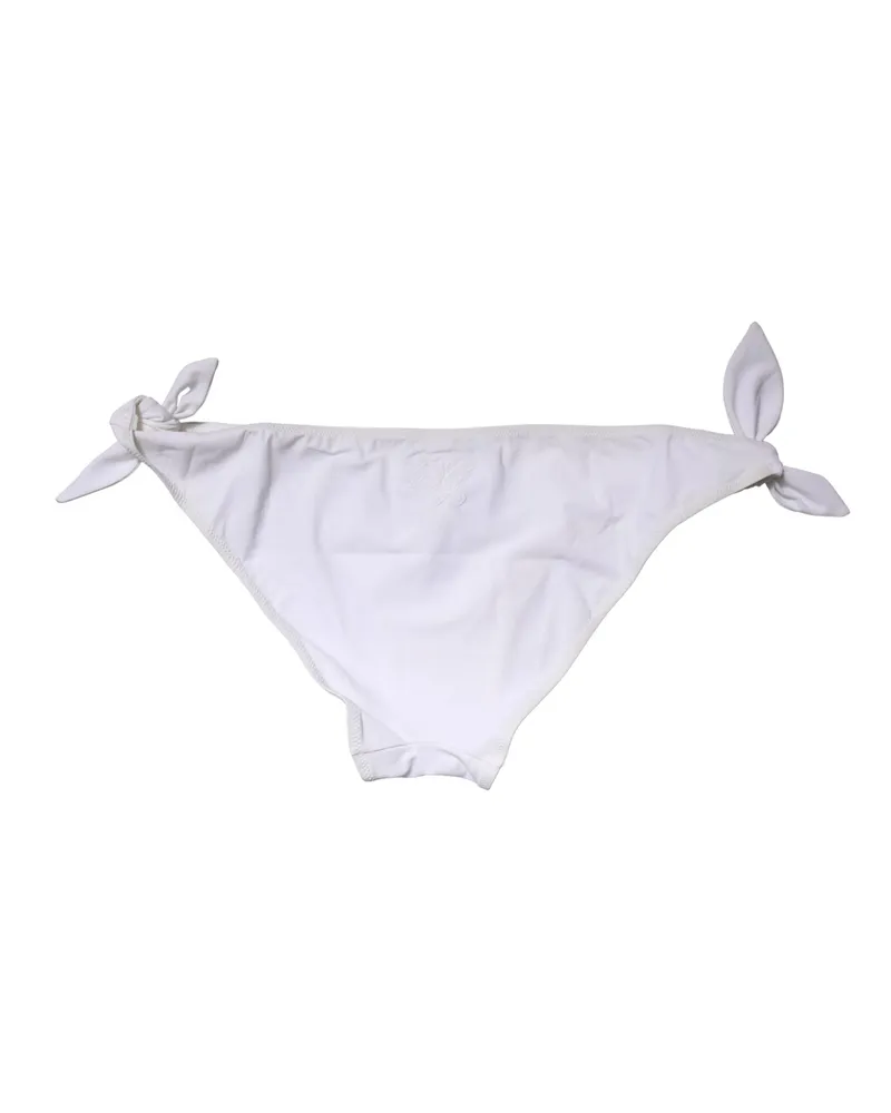 Dolce & Gabbana Women White Side-Tie Bikini Bottom Swimsuit Swimwear Elastane Nylon Clothing White