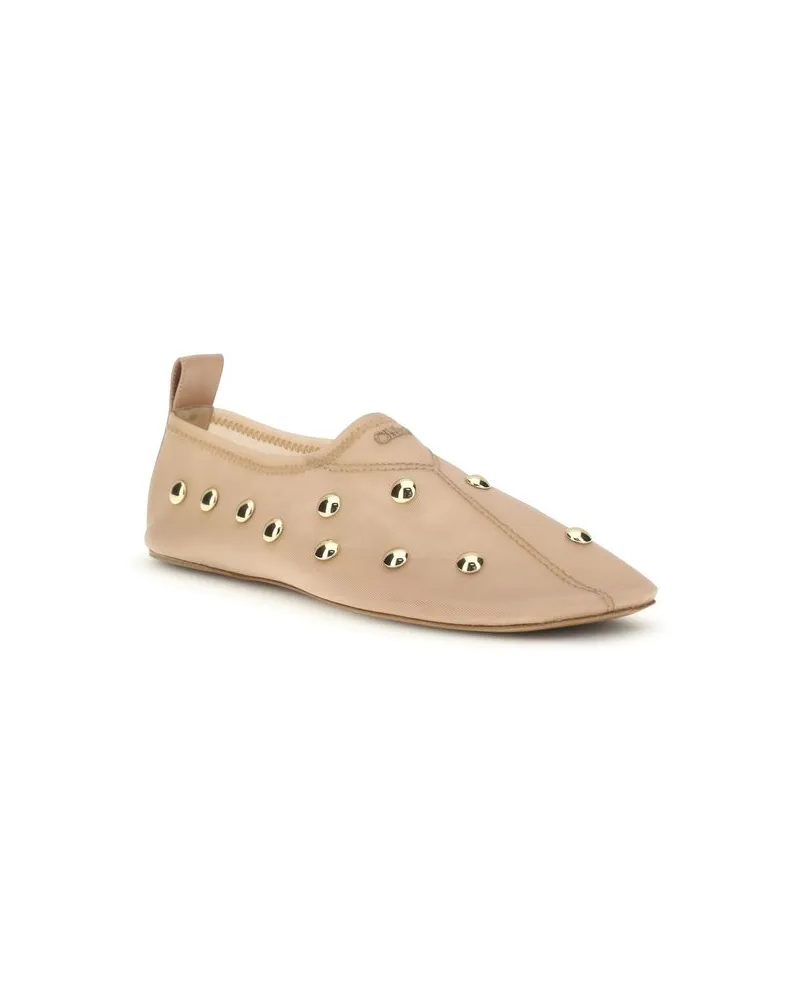Chloé Women's Multicolor Polyamide Ballet Flats Beige