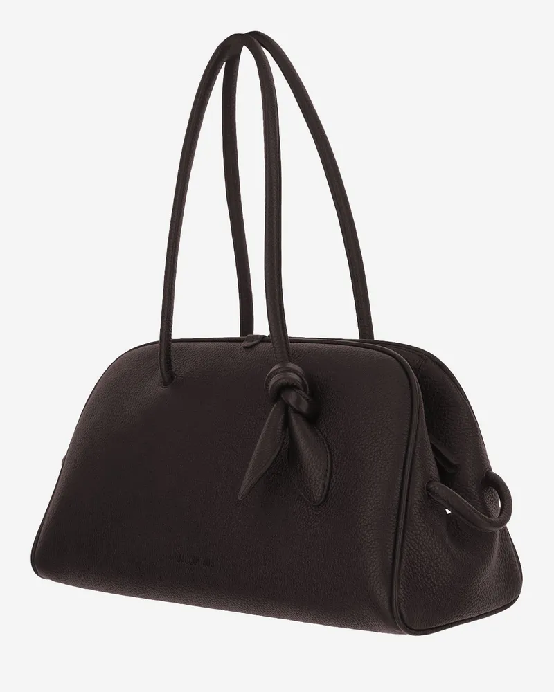 Jacquemus Calfskin Leather Shoulder Bag — Brown Brown