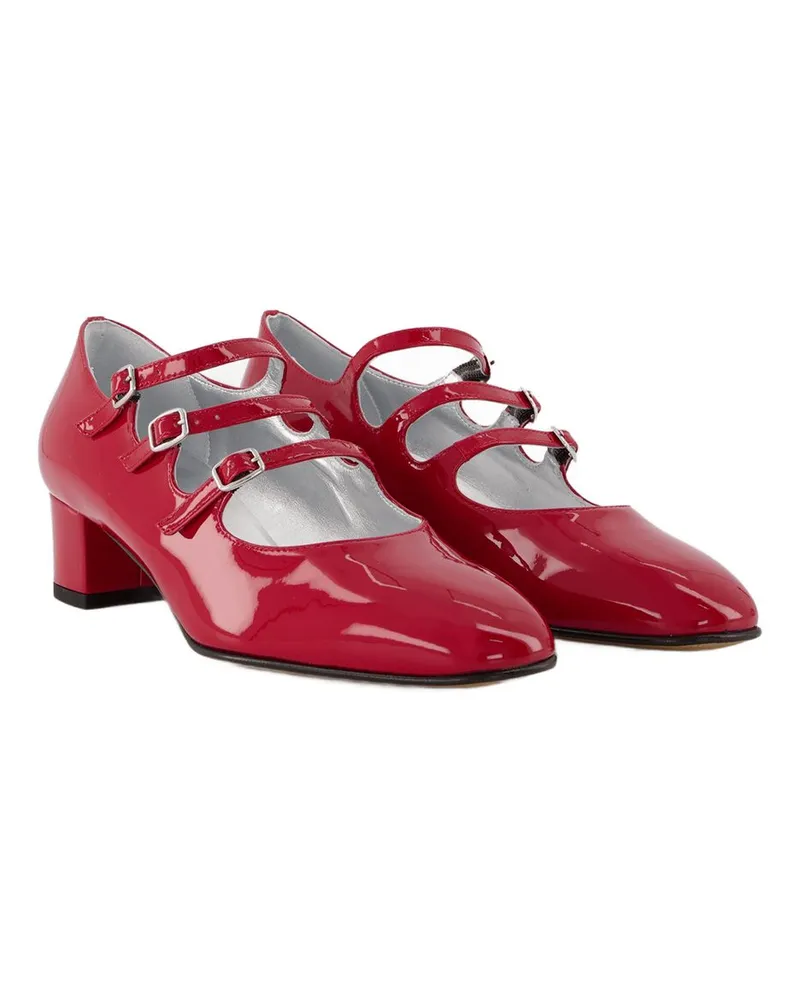 Carel Women's Kina Babies Red Patent Leather Calfskin Shoes Pumps Red