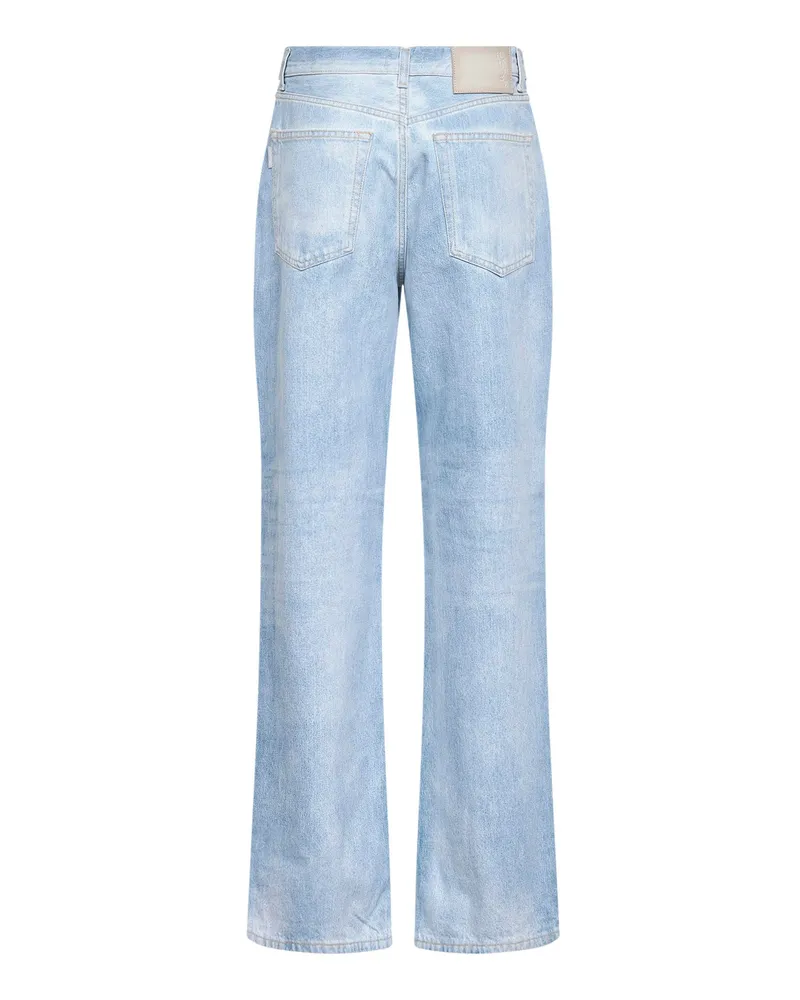 Haikure Women's Jeans Korea Slightly Flared Blue Denim Cotton Blue