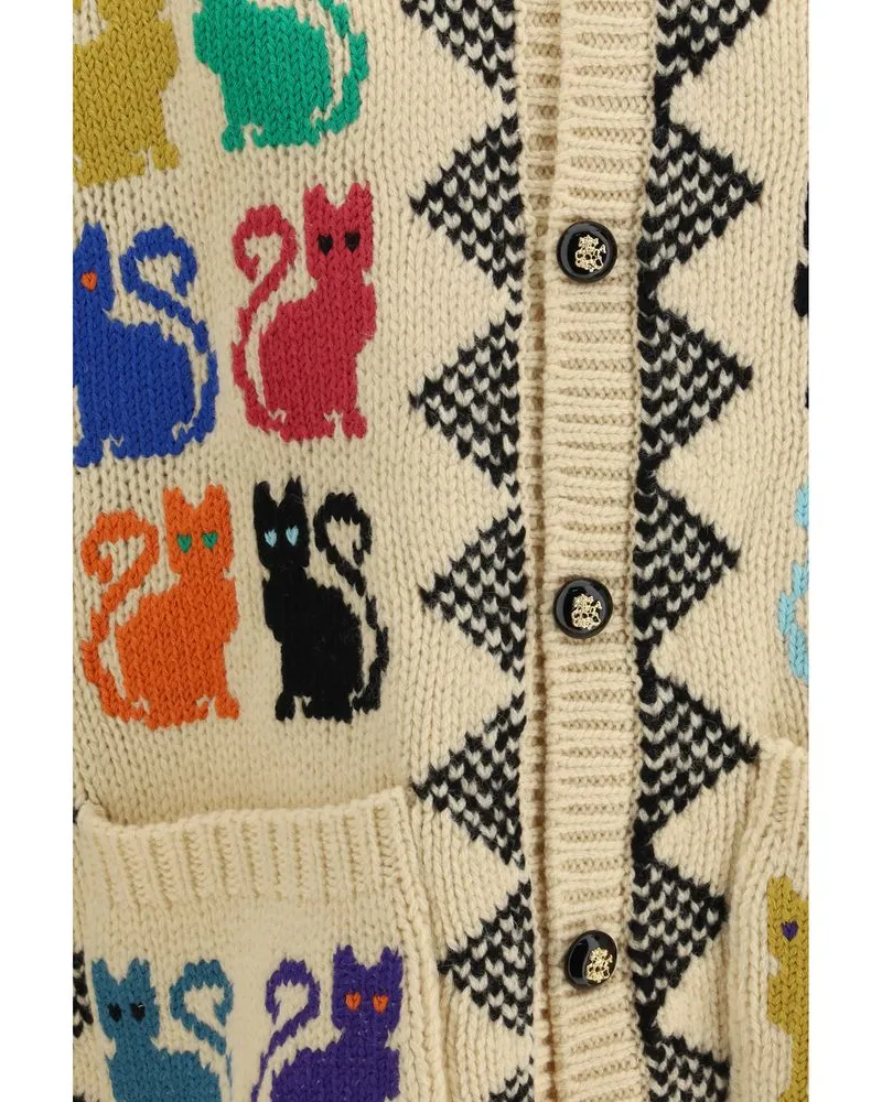 Valentino Garavani Men's Multicolor Wool Cardigan Clothing Multicolor