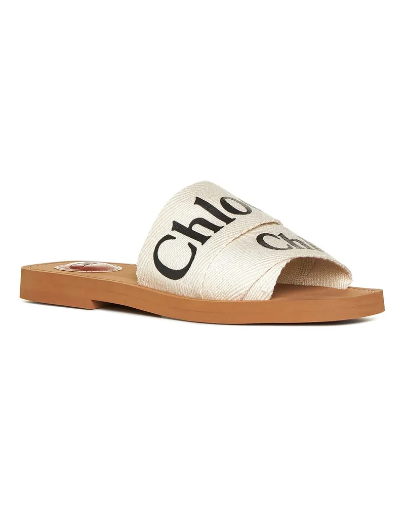 Chloé Women's Sabot Mules Woody Black Linen (flax) Sandal Black