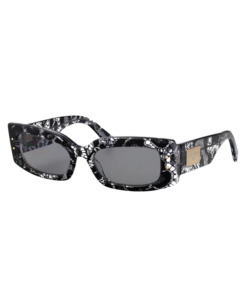 Dolce & Gabbana 0DG4479 Lace-Pattern Acetate Sunglasses — Black Black