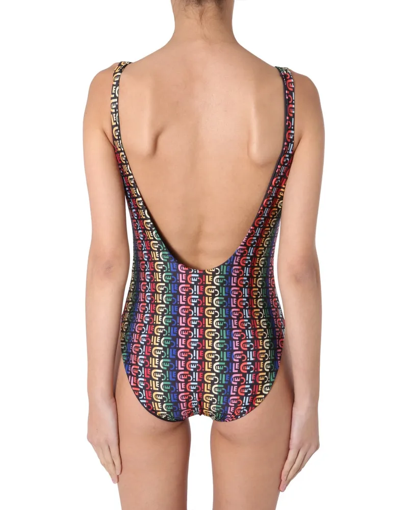 Être Cécile Logo-Patterned One-Piece Swimsuit — Multicolor Multicolor