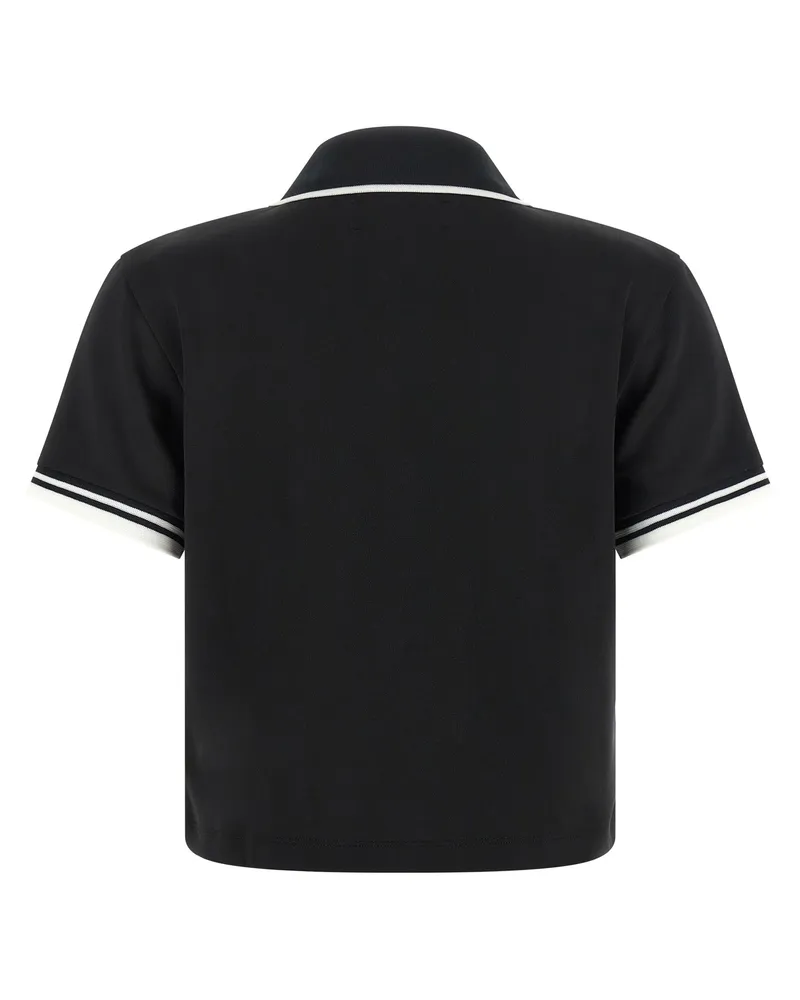 Amiri Half-Zip Logo Polo Polo Shirt — Black Black