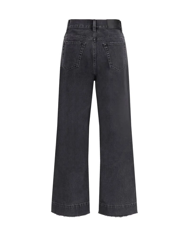 Chloé Women's Black Cotton High-Waisted Jean Clothing Black