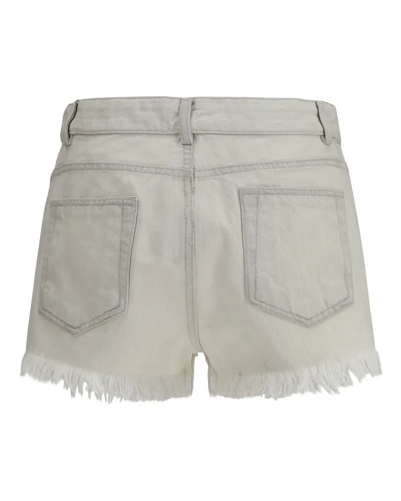 Rick Owens Women's Shorts Temple Bias Cutoffs Denim Milk Cotton Bermuda White