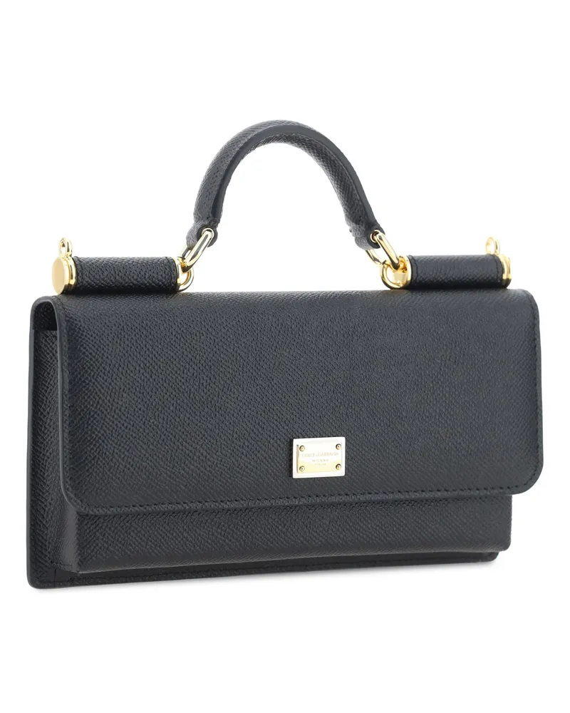 Dolce & Gabbana Micro Sicily Shoulder Bag — Black Black