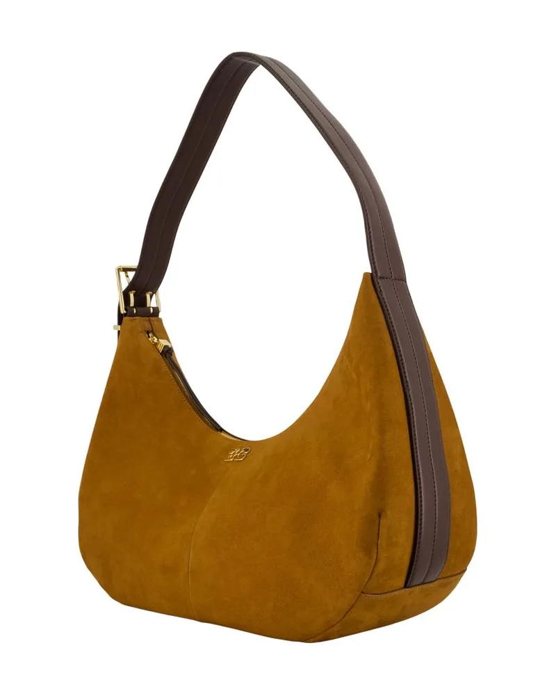 Ganni Women's Hobo Belt Medium Shoulder Bag -  Synthetic Brown Shoulder-Hobo-Bags Brown