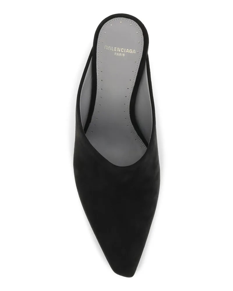 Balenciaga Women's Duchesse Suede Mule Black-Gold Pumps Black/gold High Heel Shoes Black