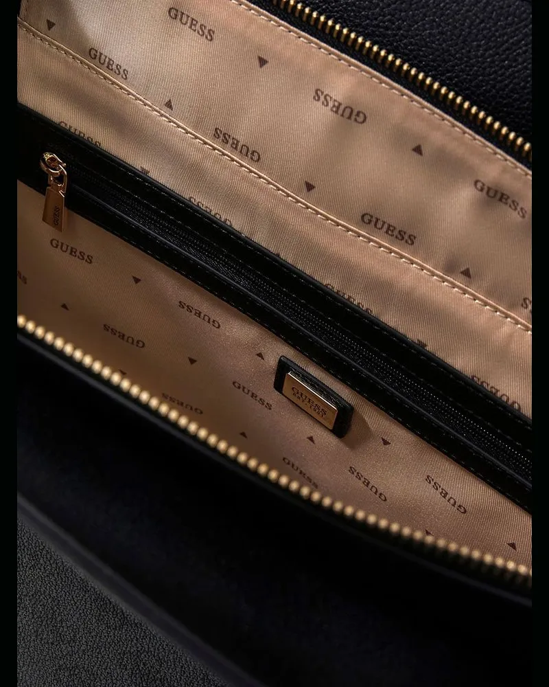 Guess Women's Tote Bag Coal Logo Polyurethane - Tote-Bags Black