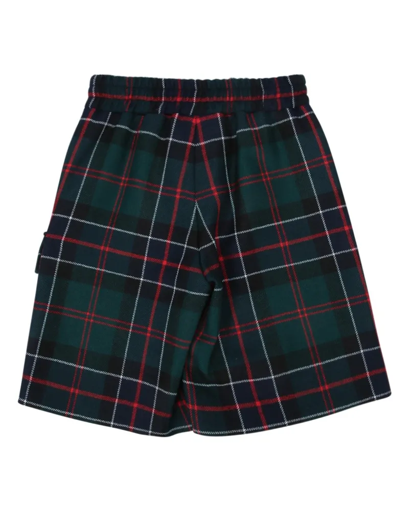 Fendi Boys' Tartan Bermuda Green Bermudas Green