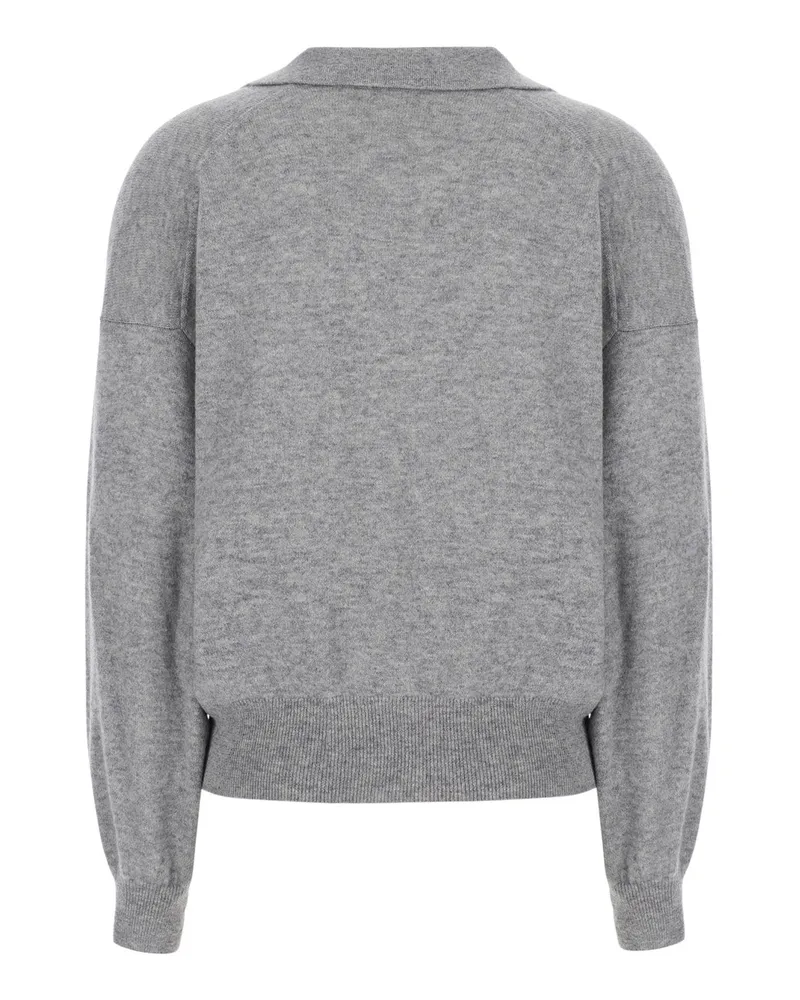 Lisa Yang Women's Sweater Katriel Grey Knitted Cashmere Tops Top Gray