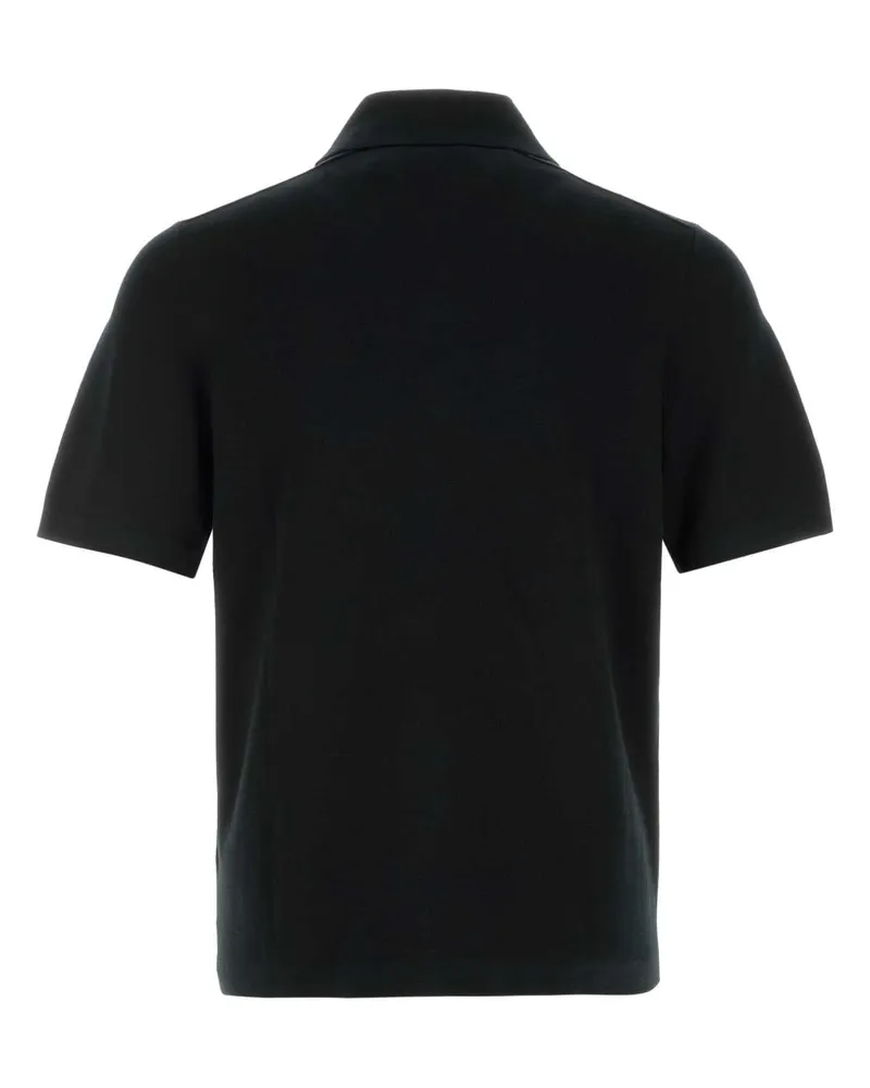 Burberry Men's Black Wool Polo Shirt Exterior: Maglieria Sweater Black