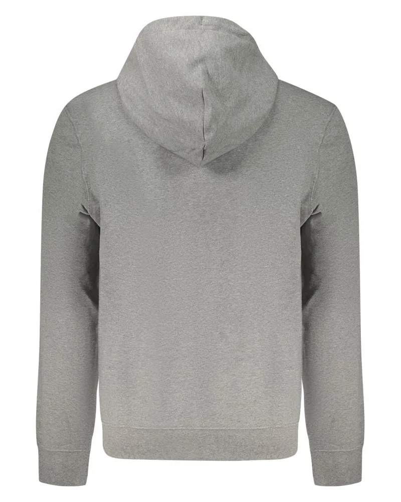 Calvin Klein Logo-Embroidered Cotton Hoodie — Grey Grey