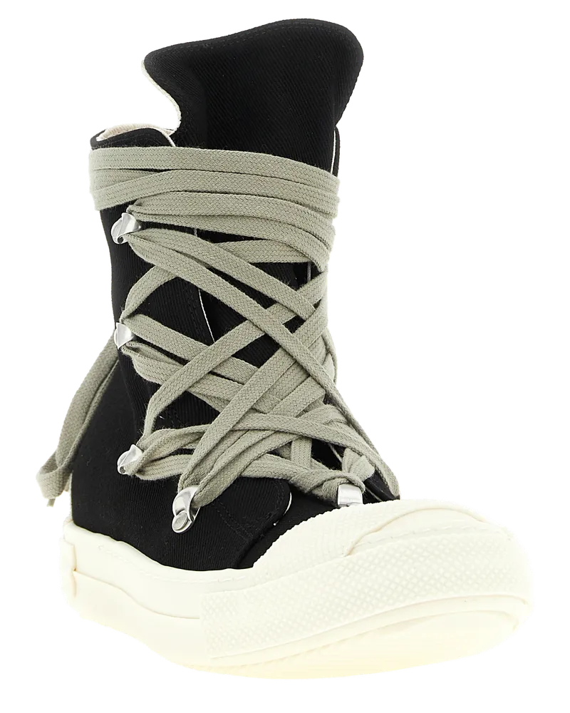 DRKSHDW by Rick Owens Women's Black Cotton High Top Sneakers Black