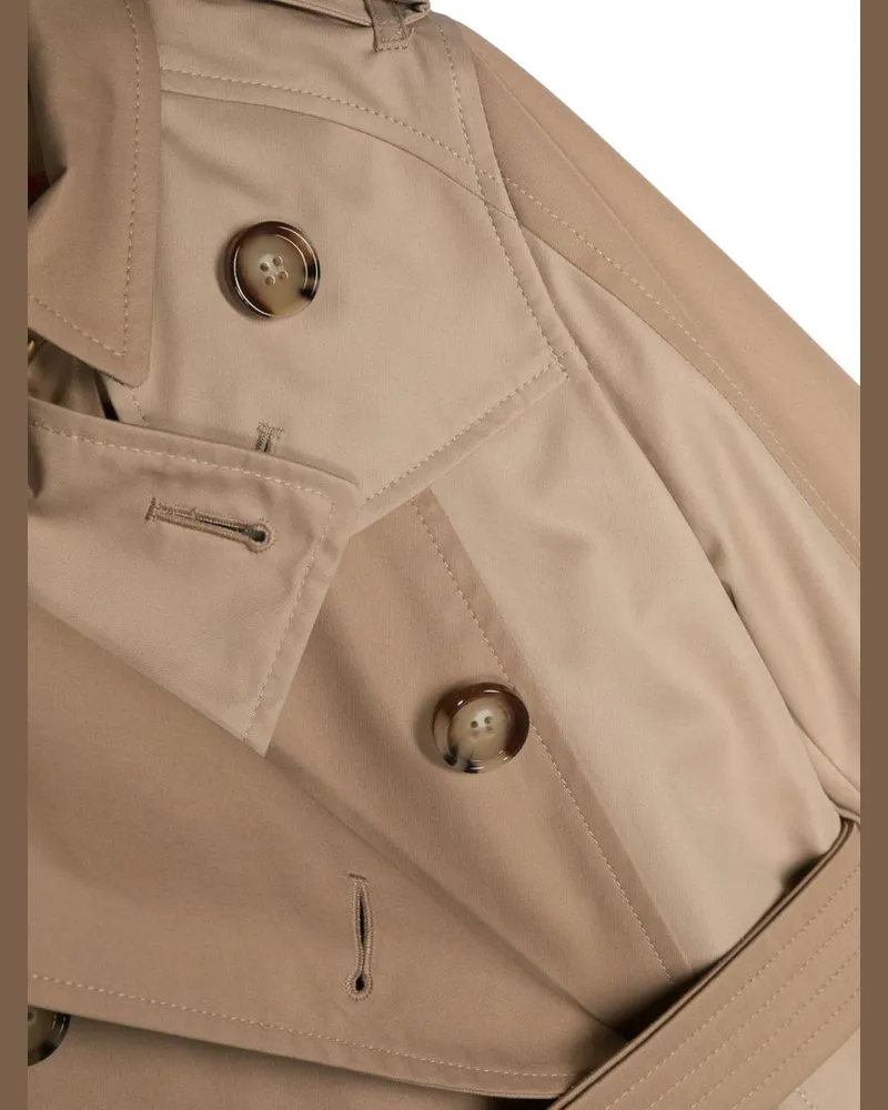 Burberry Belted Cotton Trench Coat — Beige Beige