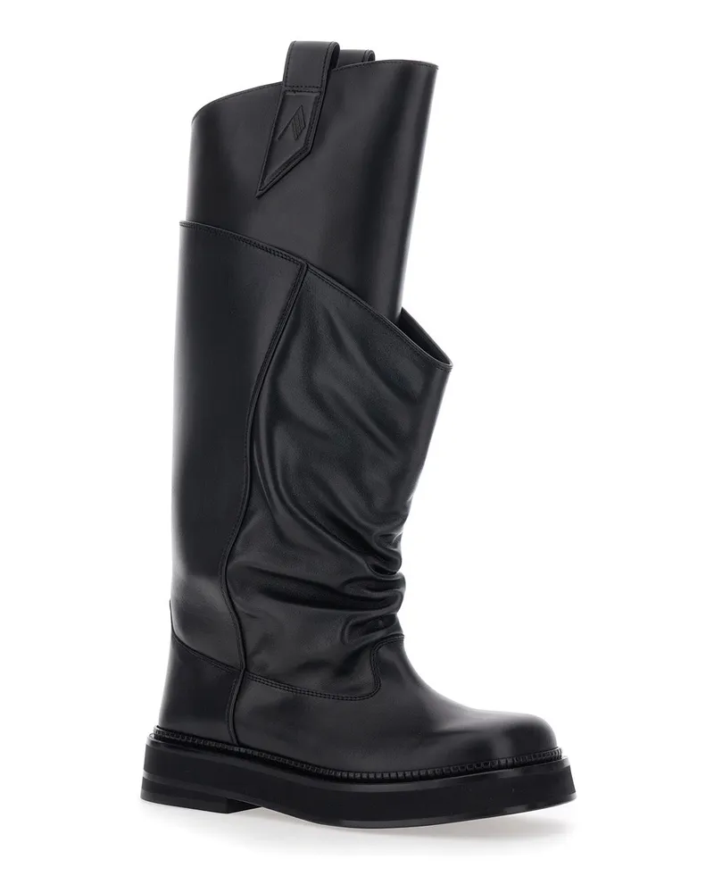 ATTICO Women's Boots Passeggiata Black Leather Calf Black