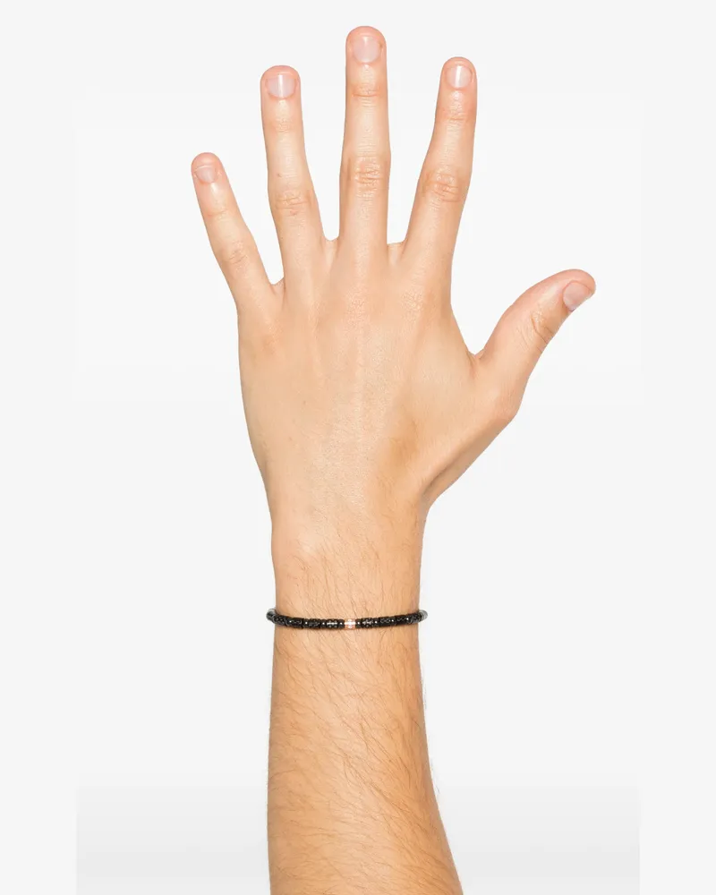 Roberto Demeglio Men's 18kt Rose Gold Carbonio Diamond Bracelet Ss26 W Black