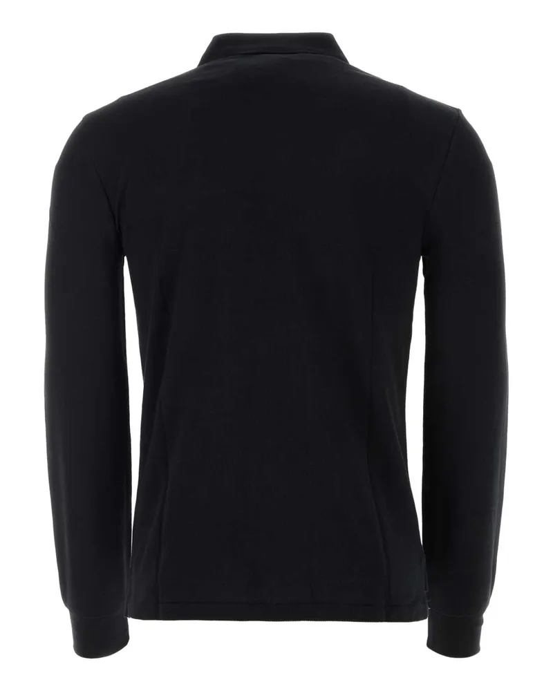 Ralph Lauren Men's Long-Sleeve Piquet Cotton Polo Black Black