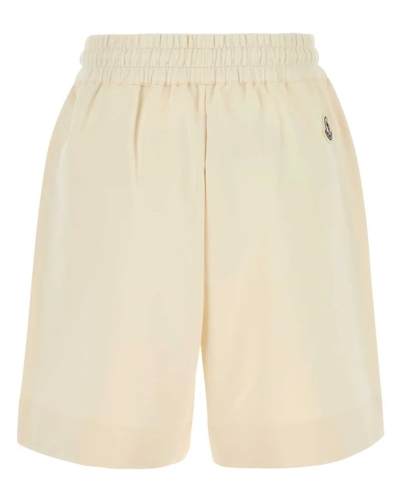 Moncler Women's Ivory Cotton Bermuda Shorts 034 Exterior Beige