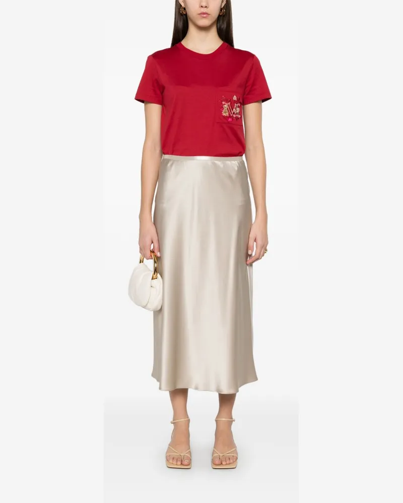 Max Mara Embroidered Pocket T-Shirt — Red Red