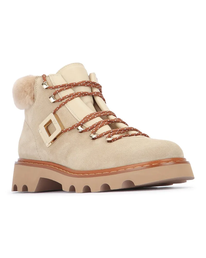 Roger Vivier Women's Stivali Beigescuronaturalekeniascuro Leather - Sole: Rubber / Boot Beige