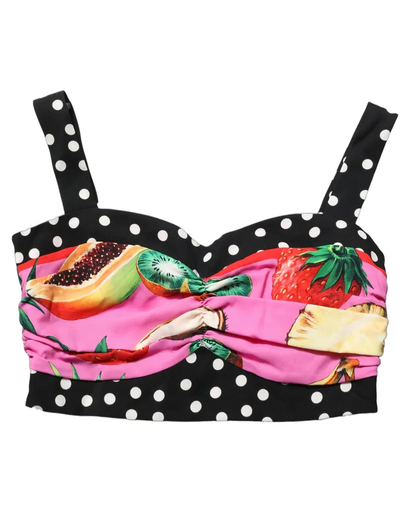 Dolce & Gabbana Women's Multicolor Silk Cropped Bustier Corset Top Elastane Multicolor