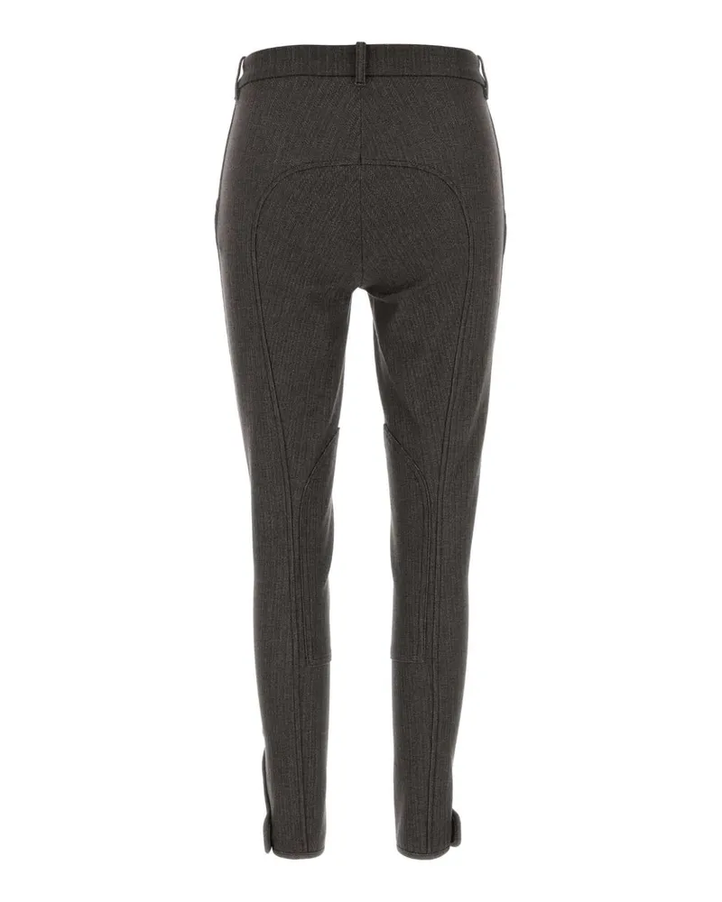 Burberry Women's Embroidered Stretch Cotton Pant Wlnutbrwntaupebge Exterior: Elastane Pantaloni Gray