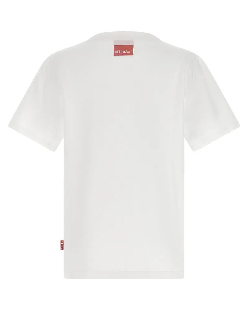 Diesel Semi-Transparent Devoré Print T-shirt — White White