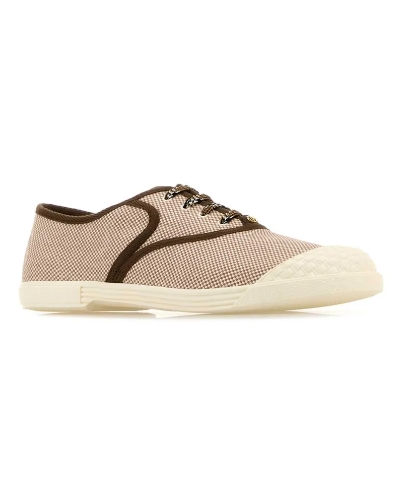 Valentino Garavani Men's Embroidered Fabric Bay By Sneakers Bicolortobaccotobaccoivory Brown