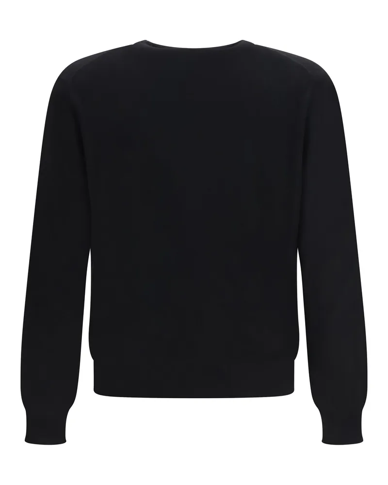 Versace Men's Greca Incrocio Sweater Black Kashmir-Capra Hircus Kashmir/capra Black
