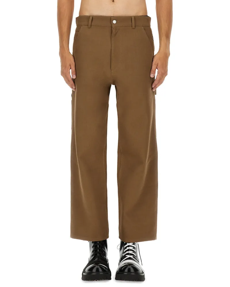 Moschino Cotton Tricot Trousers — Brown Brown