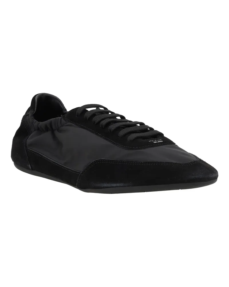Prada Men's Collapse Sneakers Re-Nylon And Suede Nero Sole: Rubber Black